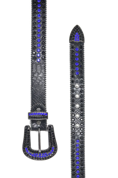 Men's Jewels Rhinestone Stone Buckle leather belt