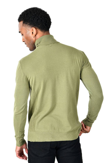Men's Turtleneck Ribbed Solid Basic Sweater LS2100