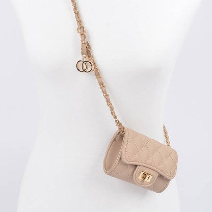 Quilted Mini Bag w/ Chain Belt