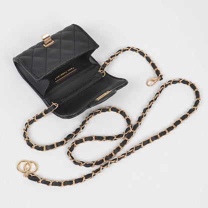 Quilted Mini Bag w/ Chain Belt