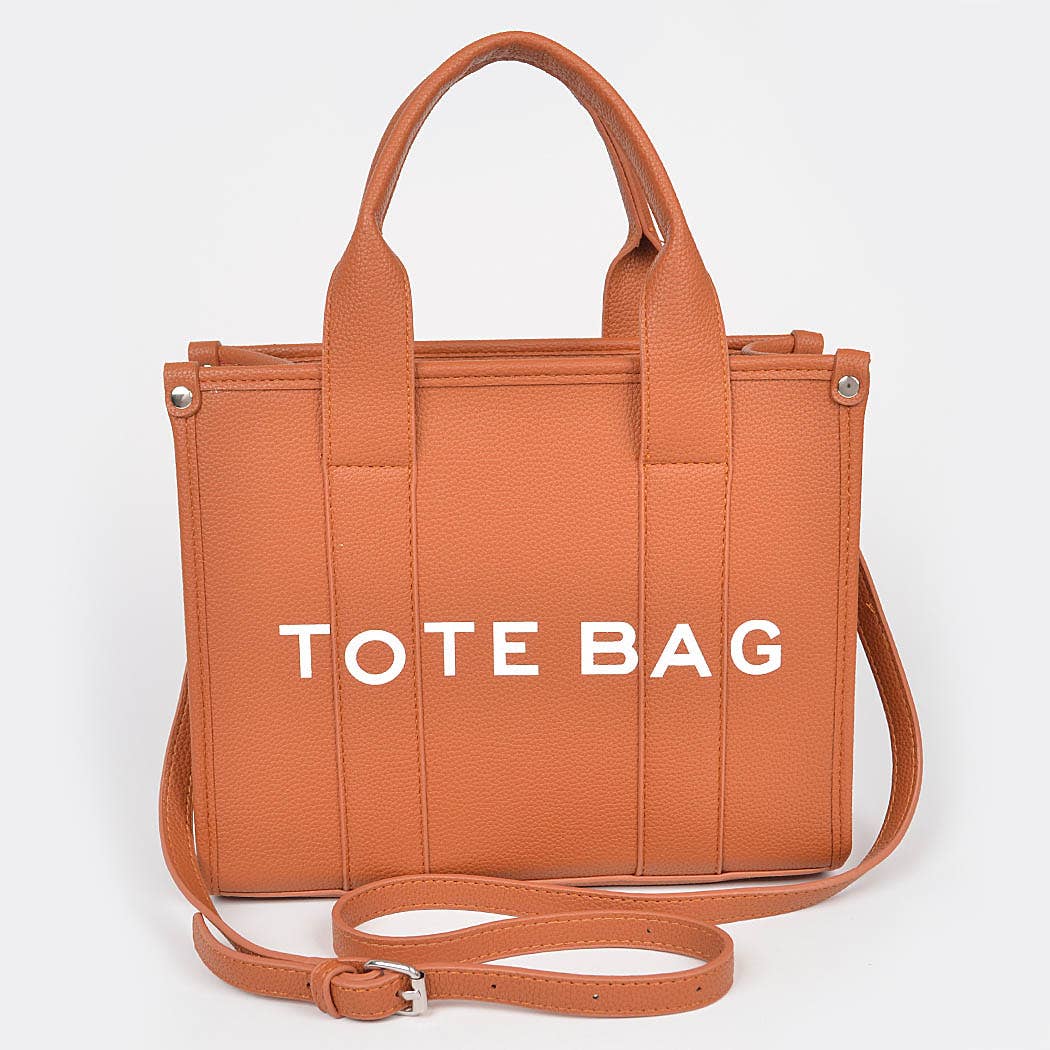 FAUX LEATHER SMALL TOTE BAG