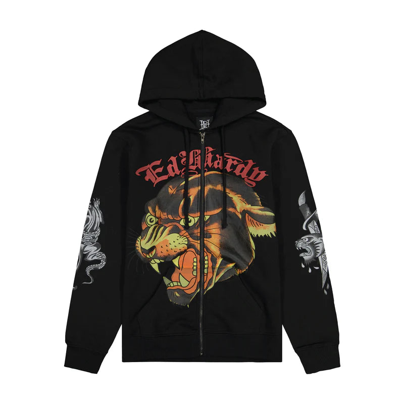 PANTHER FLEECE ZIP FRONT HOODIE